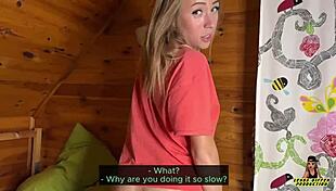 naughty petite blonde gets huge load on face and hair