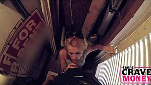 blonde teen 18+ fucks for cash with skinny body and petite frame