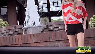 blonde fame seeker odette delacroix auditions with public park handjob