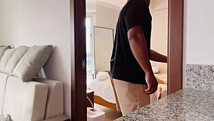 Thief enters apartment to steal but distracts with nice curly ass