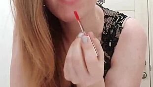 Milf In Dress Uses Dildo In Restroom