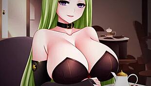 Madeline's devoted toilet servant in this hentai femdom scene