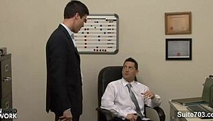 horny gay guys sucking and fucking big cocks at work