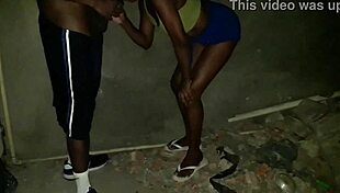 Skinny girl falls on construction worker's big cock in unfinished house orgy.