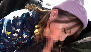 Cute japanese girl with g-cup tits squirts on slopes 😍