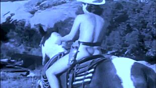 Watch vintage taboo action with hairy pussy and pooch outdoors.