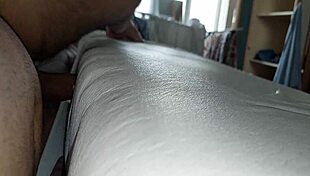 Man Fucks Hole In Mattress And Ejaculates On The Bedding