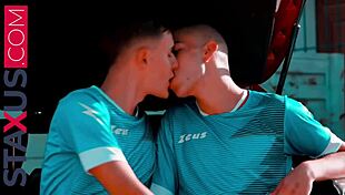twink colleague gives in to gay friend after sport training