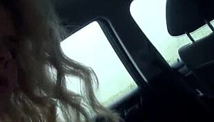 Close up of a European beauty getting fucked while hitchhiking