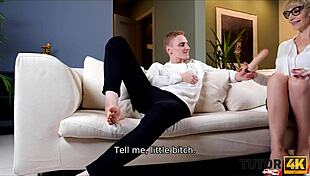 Slutty tutor gets seduced by naughty student in doggystyle.