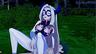 Tsuyu Asui, Mt Lady, and Izuku Midoriya in wild hentai sex