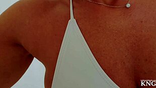 Your hot milf neighbor seduces your hard cock while giving a blowjob and riding you in different positions