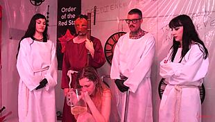 Submissive Bound in Bondage Scene