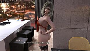Beautiful woman with great assets in hot scene from anime film