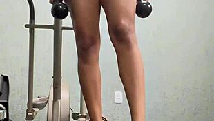 Corajosa watches daring oral acts in the gym voyeur style