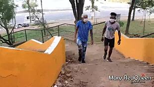 i got caught masturbating in public and sucked those hung guys - walif santos and rubens badaro