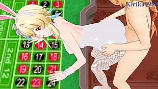 Paimon and Lumine get creampied by Aether in intense Genshin hentai sex!