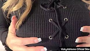 Vicky Vette's hot striptease and anal action tease
