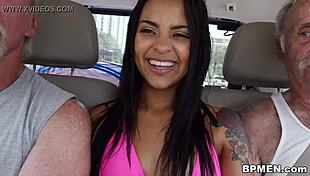 Nikki Kay With Older Gentlemen In Group Setting