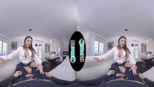 wetvr step sister takes advantage of masturbator in vr porn