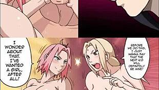 sakura haruno moans loudly in this animated hentai compilation, getting fucked hard by various characters