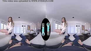 wetvr step sister takes advantage of masturbator in vr porn