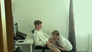 I distracted my stepbrother from work and fucked his tight ass