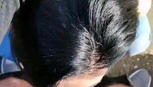 She Sucks His Cock And Nuts Hard!