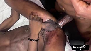 Sharing One Twink With Two Big Black Dicks In Anal Doggystyle