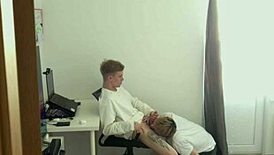 I distracted my stepbrother from work and fucked his tight ass