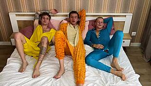 At Pajama Party, Guys Dive Into Hard Sex!