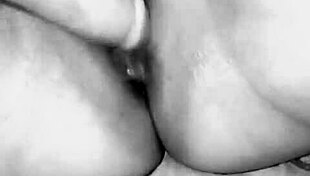 Amateur woman masturbates with toys on her big tits before encountering his big black cock