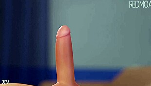 Tracer Swallows Cum In Detailed Cartoon Scene