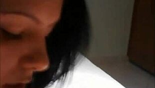 Brunette swallows cum in pov blowjob