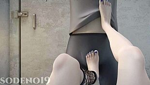 I caught Honaki Star Rail's Silver Wolf jerking, got footjob and more