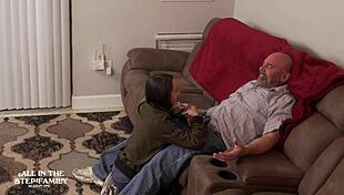 Sex freak Freya von Doom visits stepdad and new wife for taboo handjob