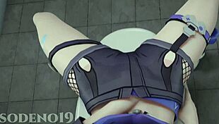 I caught Honaki Star Rail's Silver Wolf jerking, got footjob and more