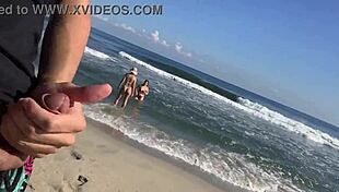 Yo, caught two random girls staring at my cock on the beach while I jerked off... invited ‘em to join! 😏