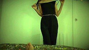 skinny teen performs striptease