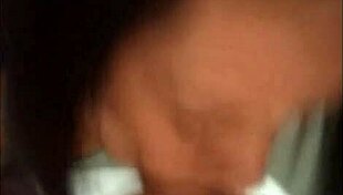 Brunette swallows cum in pov blowjob