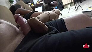 asian amateur gives SOLE-FUL FOOTJOB, making COCK HARD