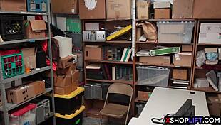 shoplifting teen tried to escape from back office