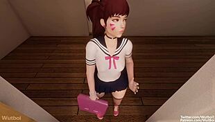 d.va in glorious detention with big ass blowjob 😍