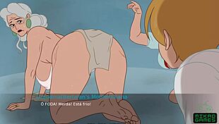 Housewife and babysitter clean the pool in Secret house episode 12