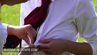 Mina Sauvage And Shona River Outdoor Threesome