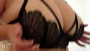 Natural tits bouncing while riding and fingering hard