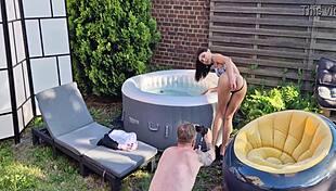 Backstage fun with anal play and outdoor teasing
