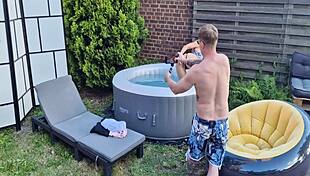 Backstage fun with anal play and outdoor teasing