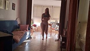 This blonde latina teen is making a personalized video showcasing her big ass