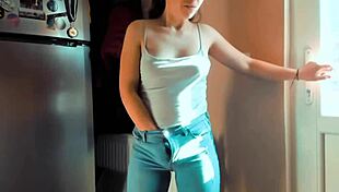 Beautiful Girl Dancing In Cosplay Outside